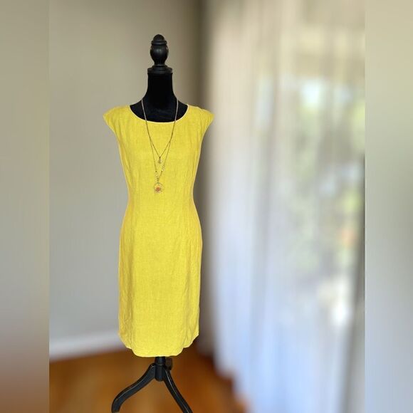 Layfayette 148 New York 100% Linen lined MIDI dress Size 2 - Picture 7 of 13